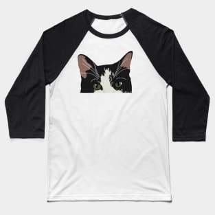 Tuxedo Cat Eyes Baseball T-Shirt